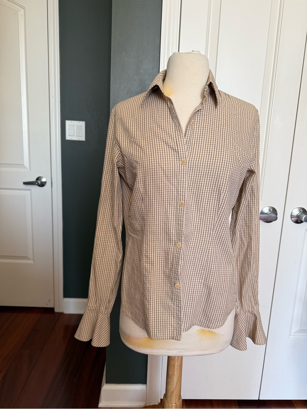 Ralph Lauren Beige and Dark Brown Shirt Size S